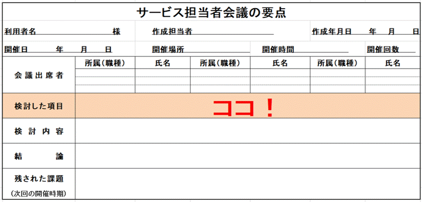 記入例 サービス担当者会議の要点 400事例 サービス別 立てよケアマネ 記入例 文例 文言フリー