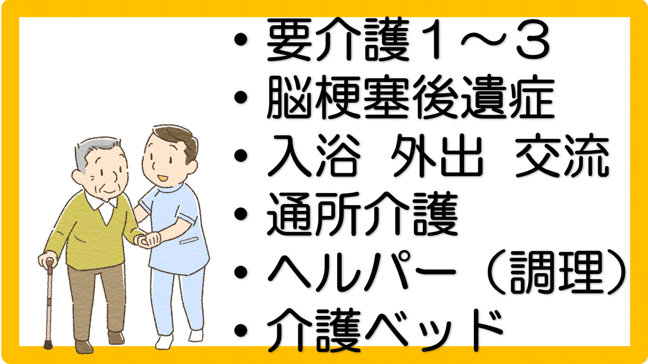 要介護1 ３ 脳梗塞 デイ ヘルパー 介護ベッドの事例 立てよケアマネ 記入例 文例 文言フリー